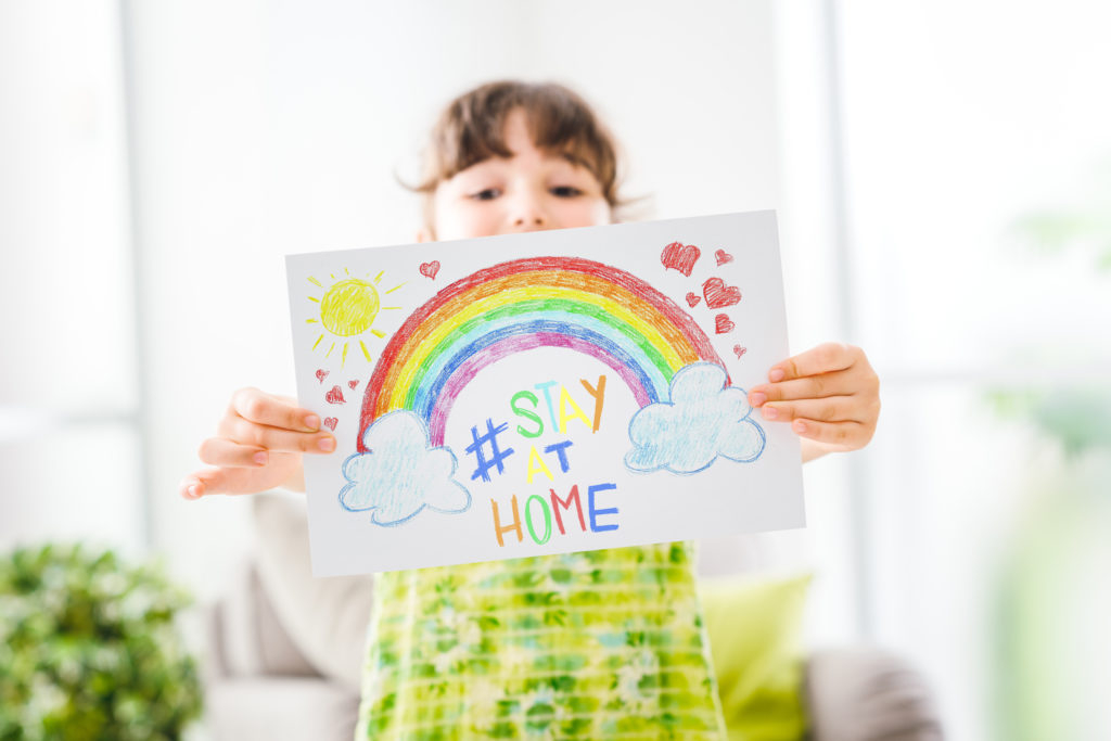 child Stay at Home drawing