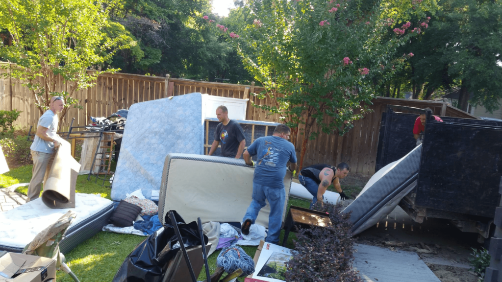 Volunteers help victims of a natural disaster